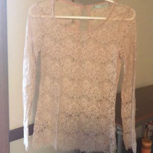 Blush colored lace top